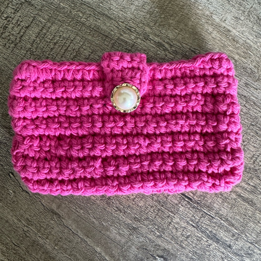 Vibrant Pink Crochet Key Holder